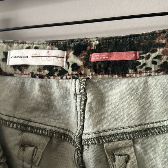 ANTHROPOLOGIE PILCRO CORDUROY CAMOUFLAGE EXPOSED BUTTON FLY SKINNY PANTS - Picture 6 of 10